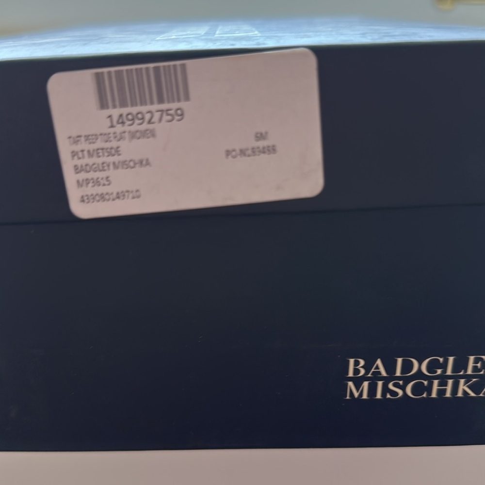 Badgley Mischka Gold Peep-Toe Flats - Picture 5 of 5